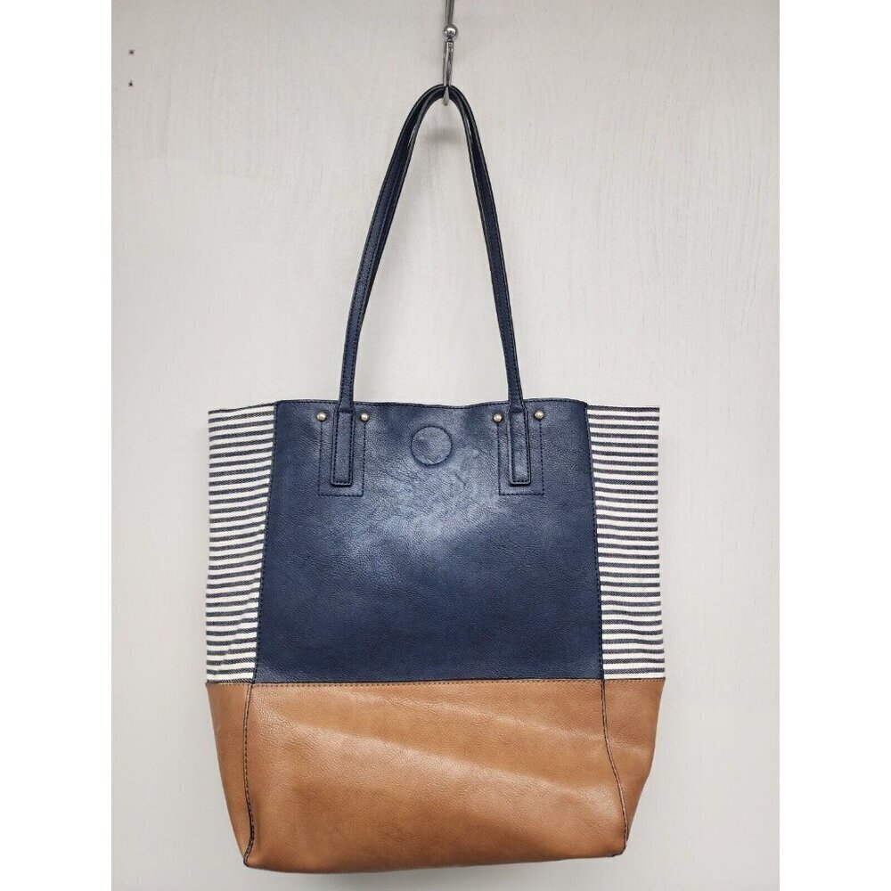 Kate & Alex Cuffaro Purse Shoulder Bag Tote Blue White Brown